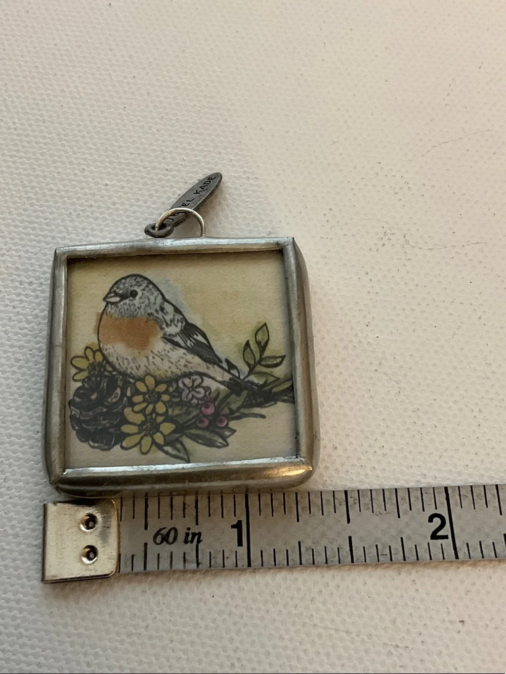 Jewel Kade Silver Tone 2-Sidec Frame Bird/Fox Pendant